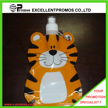 Preciosa forma de tigre plástico plegable botella de agua 350 ml de capacidad (EP-B125513)